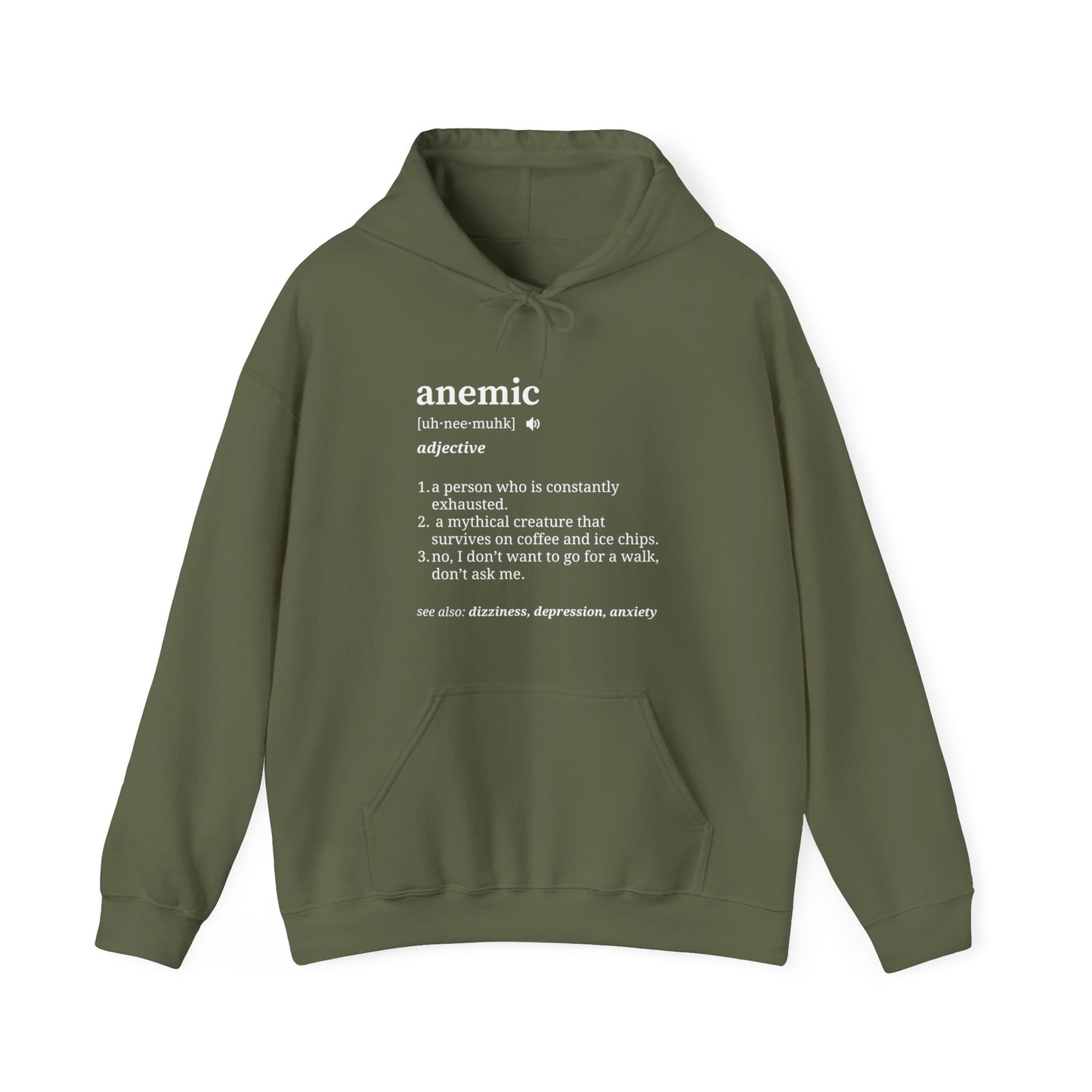 Funny 'Definition of Anemia' Pullover Hoodie