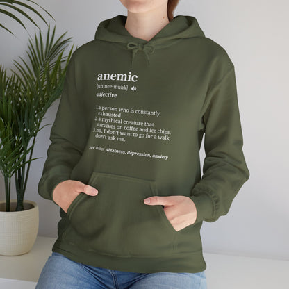 Funny 'Definition of Anemia' Pullover Hoodie