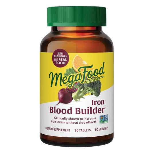 MegaFood Blood Builder Iron Supplement, Vegan, 90 Tablets